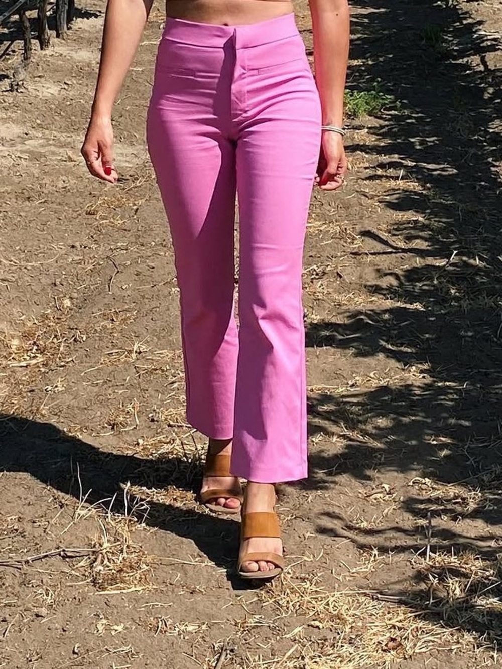 Zara Hot Pink Flare Trousers